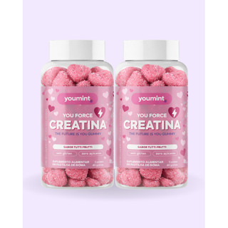 Kit 2 Creatina Gummy Youmint Tutti Frutti 120 Gomas Suplemento para Força e Recuperação Muscular
