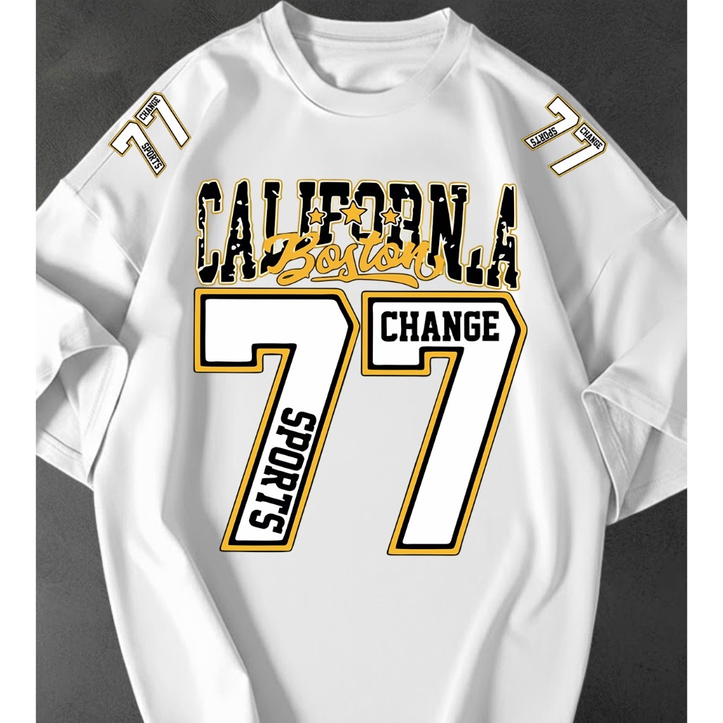 Camiseta Oversized Feminina California 77 Boston Estampa Streetwear 100% Algodão