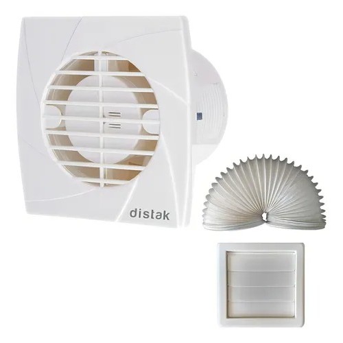 Exaustor De Ambientes Distak 100mm 220v 15w Com Aletas Auto Fechante E Duto