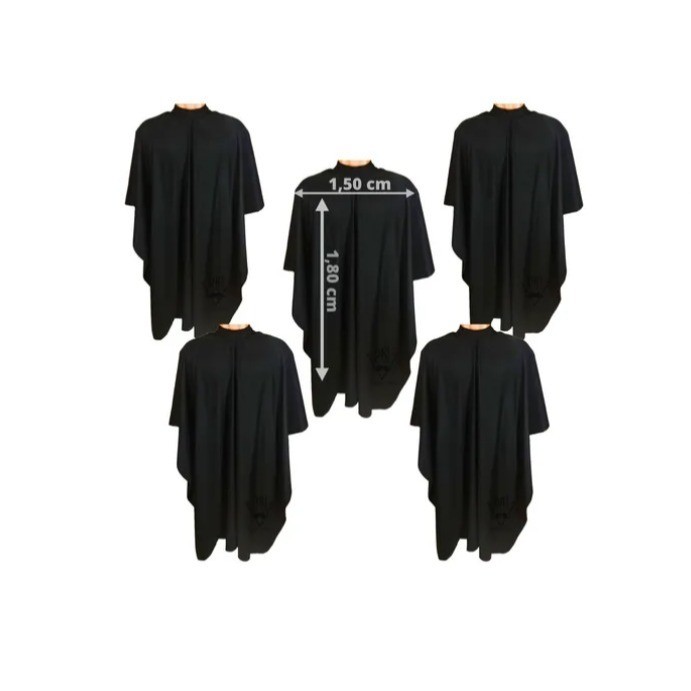 Kit Capa De Corte Para Barbeiro Microfibra Ziper Gigante