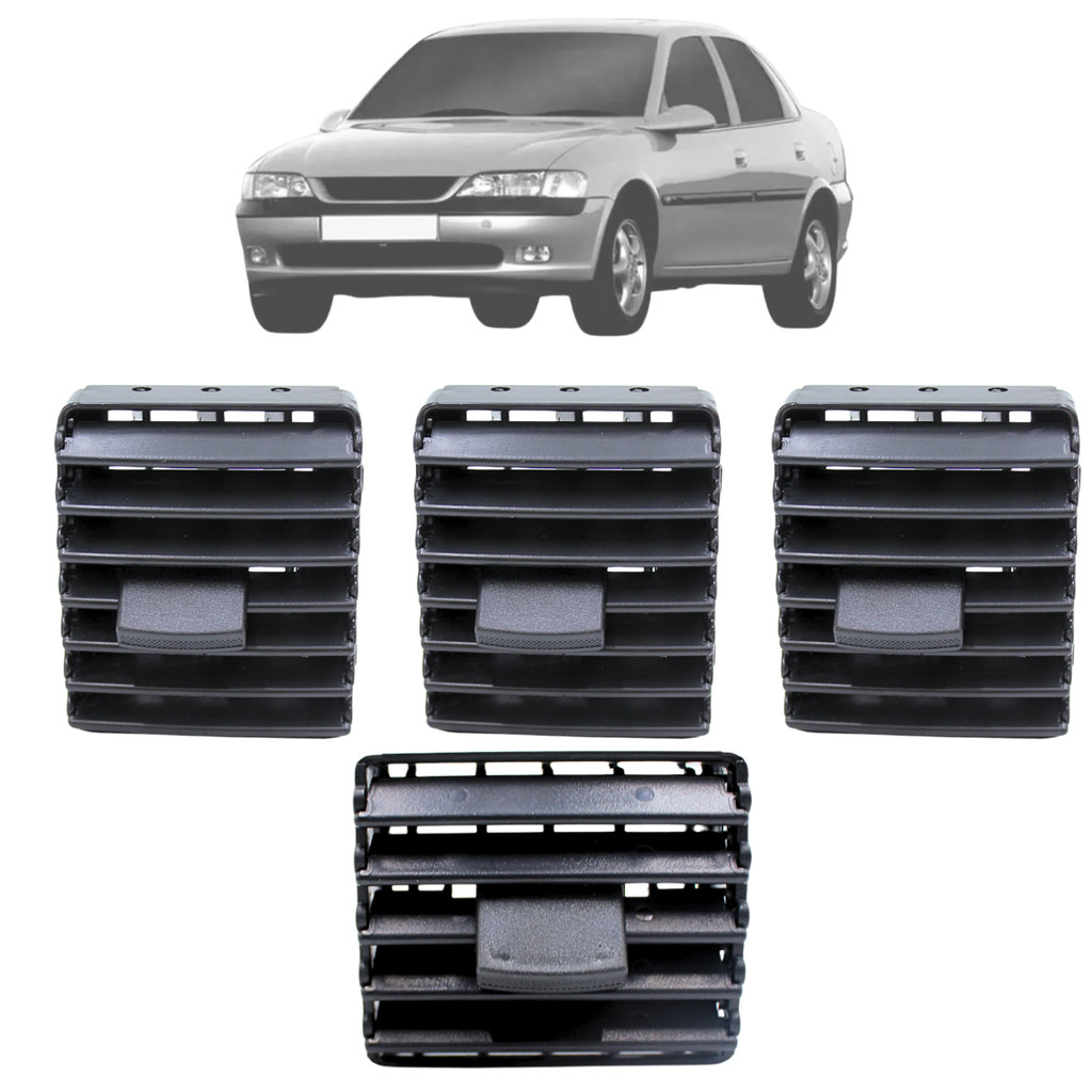 Difusor De Ar Central Lateral Vectra 1997 1998 1999 Até 2005 Preto 4 Pçs