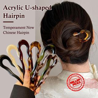 Grampo De Cabelo Em Forma De U De Acetato Coreano Feminino Retro Coreia Acessórios Enrolado Estilo 8 Cores Z2B8 em Oferta na Shopee