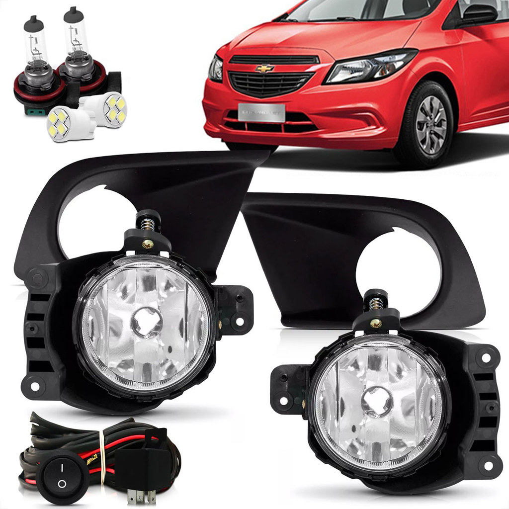 Kit Farol De Milha Neblina Onix Prisma Joy Ls 2015 A 2019 Botão Alternativo + Lâmpada em Oferta na Shopee