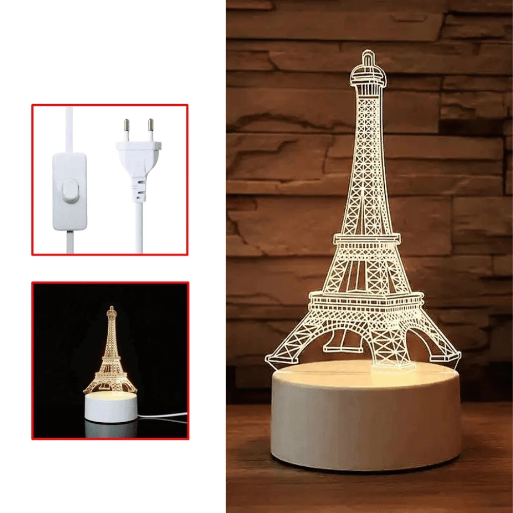 Luminária Decorativa 3D Torre Eiffel LED Bivolt Premium — imagem 1