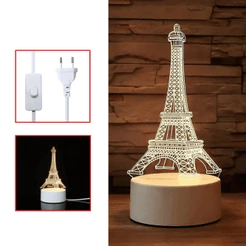 Luminária Decorativa 3D Torre Eiffel LED Bivolt Premium