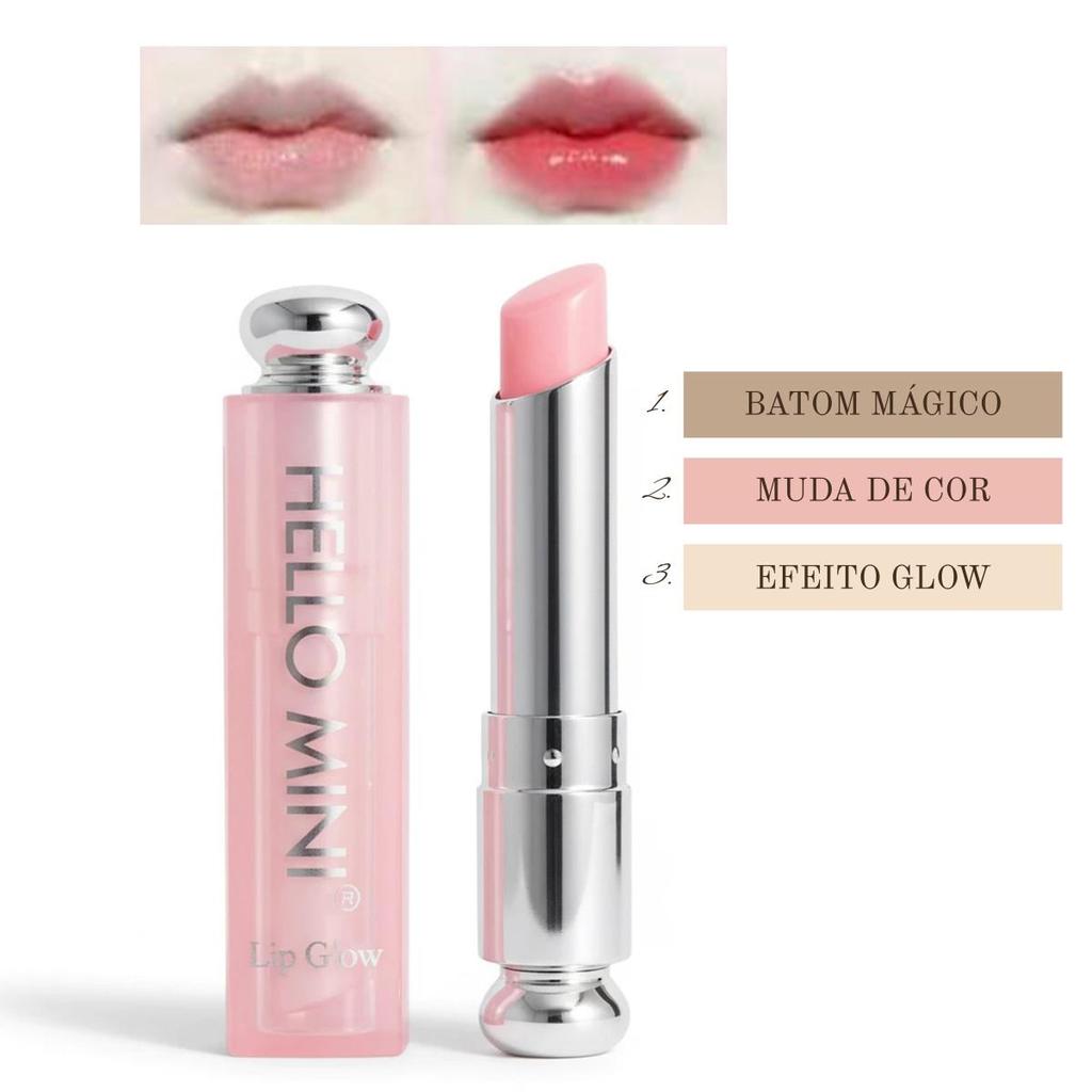 Lip Balm Mágico Hello Mini Lip Glow - Muda de Cor com pH (Hidratante Labial) em Oferta na Shopee