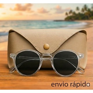 Óculos de Sol Redondo Transparente Behave New Gray Hype Preto Cristal Rosa Laranja Branco Proteção Solar uv400
