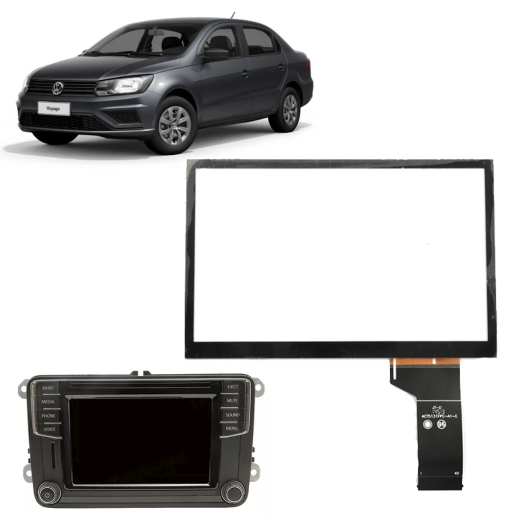 Tela Touch Screen Tatil Vidro Toque Multimidia Original Volkswagem MIB 1 MIB 2 STD Voyage MPI MSI 2017 a 2022