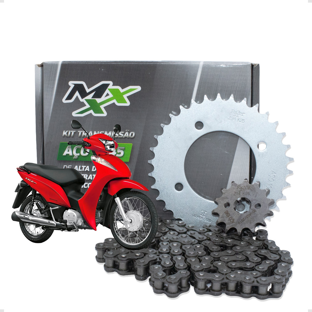 Kit Relação Transmissão Para Biz 125 Es 2006 Até 2010 Relacao Da Pra Honda Biz125 EX 2011 A 2015