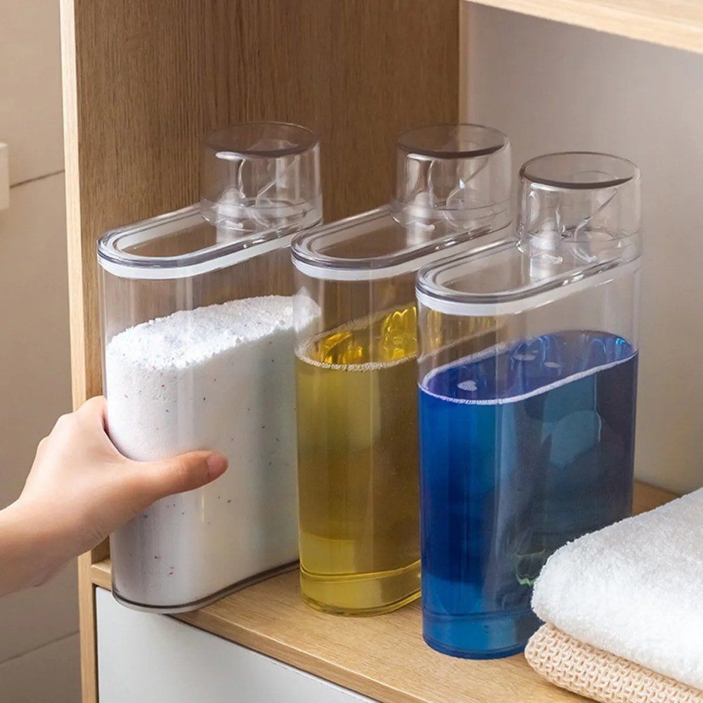 Dispenser Transparente Plástico Tampa Hermética Dosador Detergente Recipiente Pote Organizador Bancada Cozinha