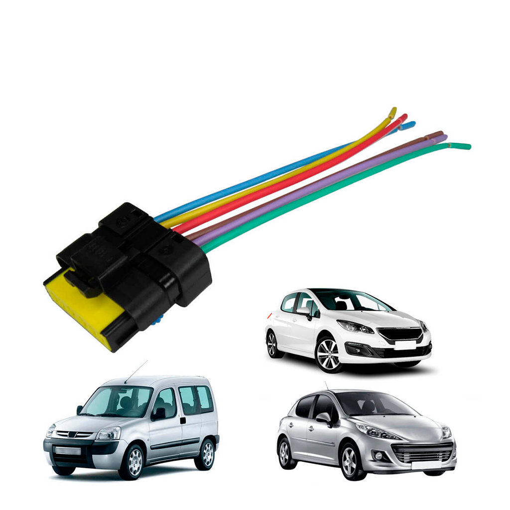 Conector Chicote Elétrico 6 Vias Bomba Combustível / TBI Peugeot 206 207 208 307 308 408 C3 Duster