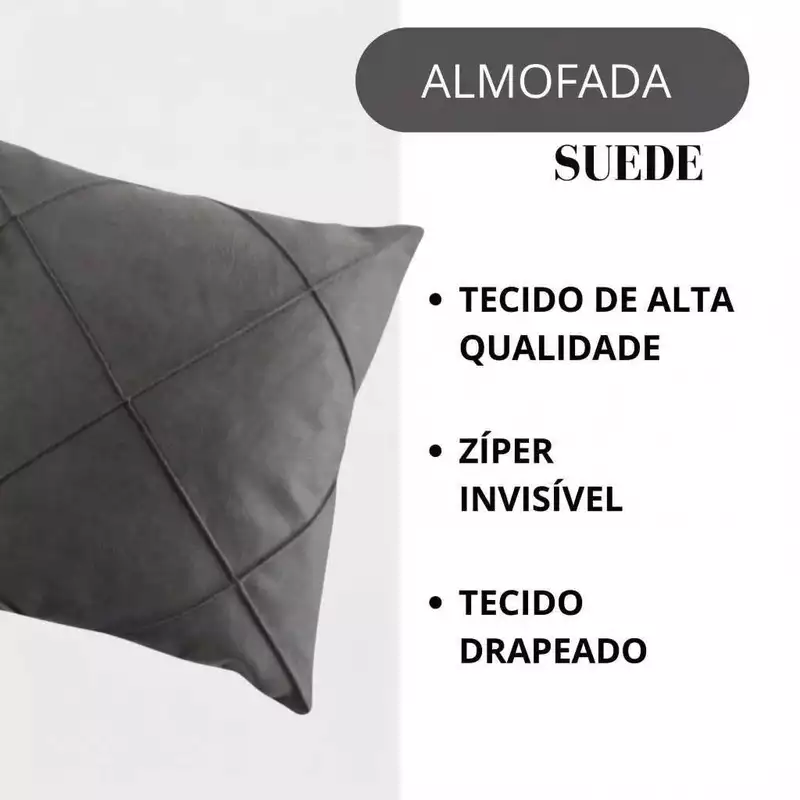 Kit 4 Capas de Almofada 40x40 em Suede Premium — foto 7