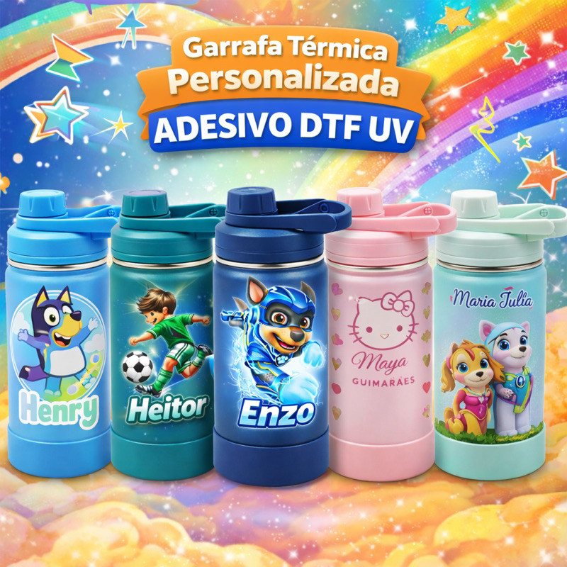 Garrafa Térmica Fresh Com Alça Personalizada 350ml Infantil com Seu Nome Volta as aulas Escolar em Oferta na Shopee