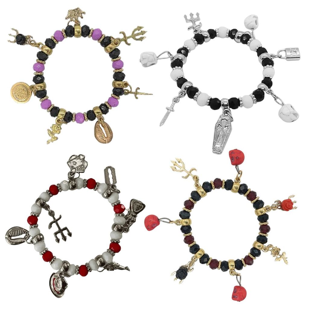 Pulseira de Cristal 8mm Pomba gira / Exu