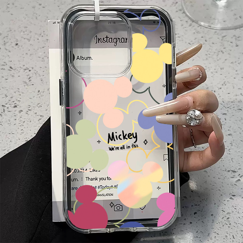 Capa Capinha Transparente 3IN1 Para iPhone 13 12 11 14 Plus 15 Pro max 16 Pro max 17 17Air Colorido Mick Soul em Oferta na Shopee