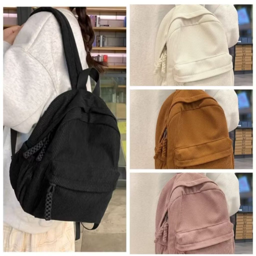 Mochila feminina Em Veludo Passeio, Escola, Viagem, Trabalho e dia a dia