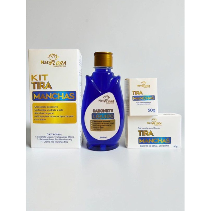 Kit Tira Manchas Clareador De Melasma E Manchas Escura NatyFlora - Açao Clareadora Creme Clareador Facial