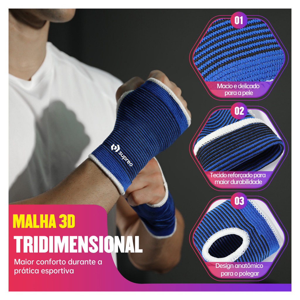 Kit Ortopédico Joelheira Cotoveleira Munhequeira Luva Compressão Esporte Academia Crossfit