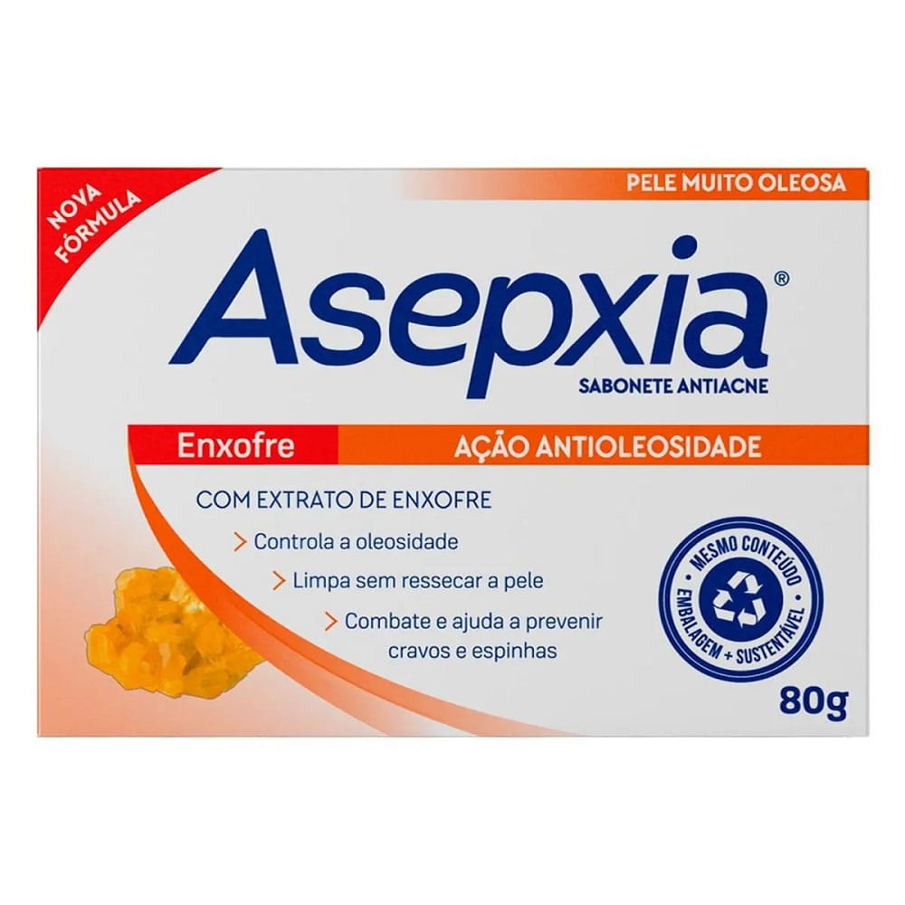 Sabonete Facial Enxofre Asepxia Forte 80g em Oferta na Shopee