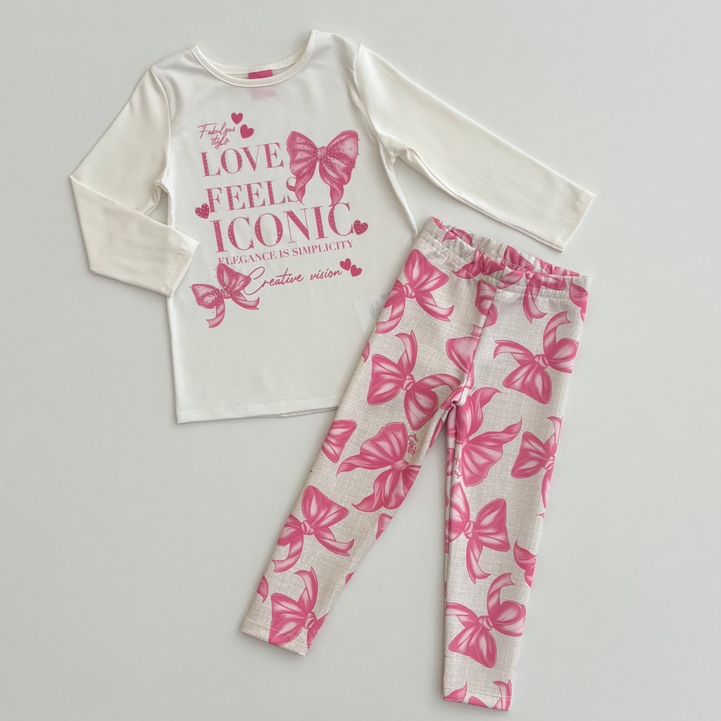 Conjunto Cinti Infantil Menina Blusa C Strass Legging Inverno Moda Kids 12911