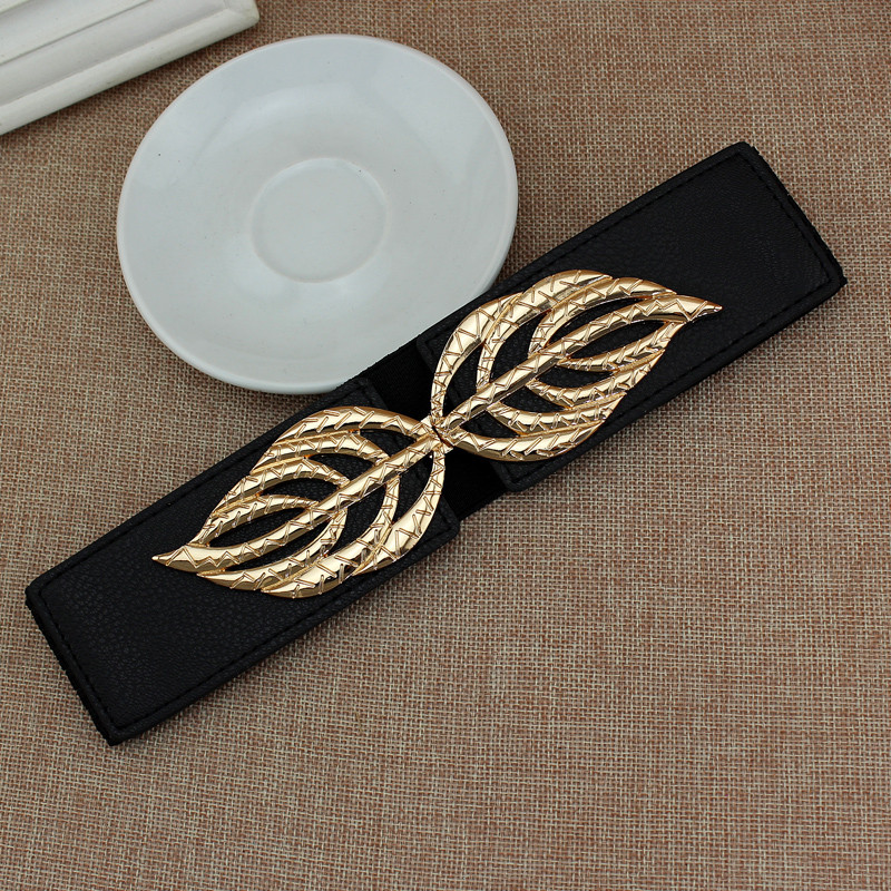 Versão coreana senhoras elástico elástico elástico moda All-Match decorativo cinto largo exterior roupas espartilho saia