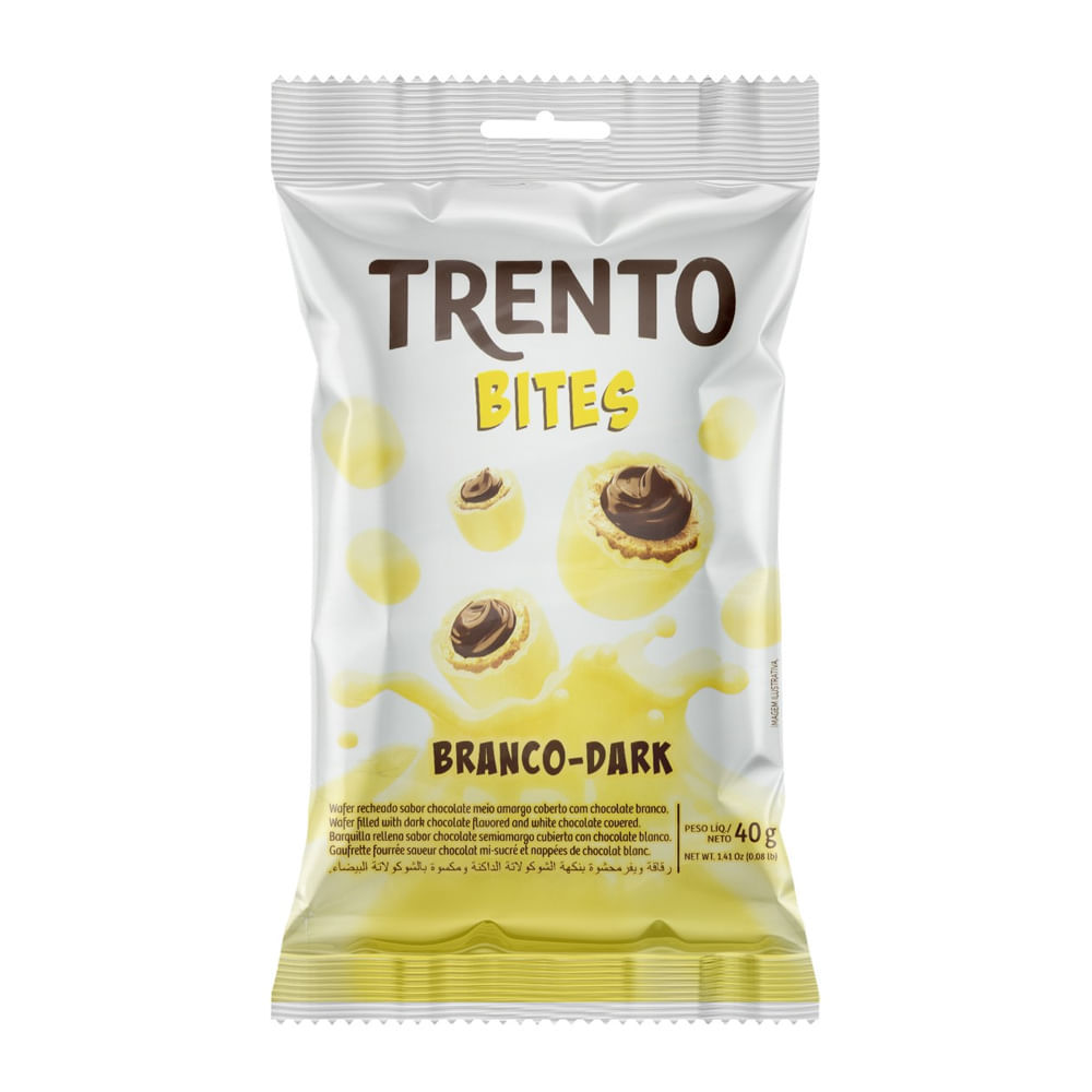 Chocolate Trento Bites Branco Dark 40g em Oferta na Shopee