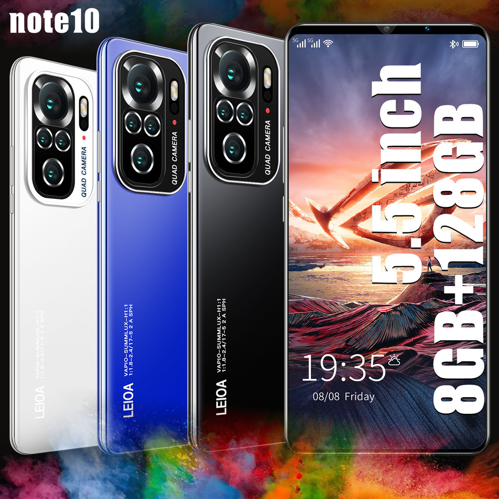 smartphone Note10 Pro Bateria De Telefone De Tela Grande De 8 + 128 Gb Com Longa Duração