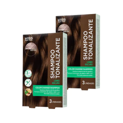 Kit com 2 Shampoos Tonalizantes Color Change Loiro Escuro - Kiss New York