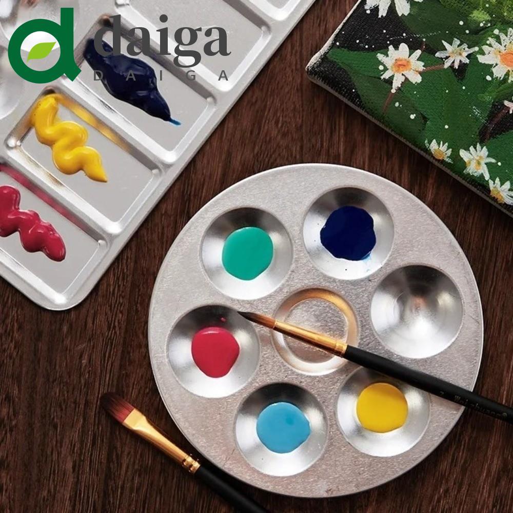 Bandeja De Pintura Em Aquarela DAIGA , Paleta De Superfície Lisa Redonda Quadrada , Mistura De Profissional