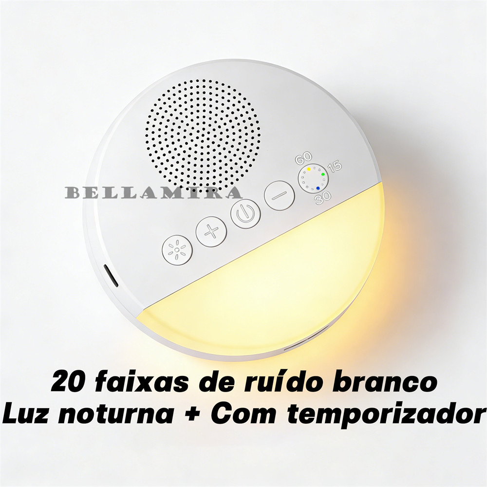 Luz Noturna 3 Cores Com Máquina Ruído Branco Bebê Música Clássica Kit Completo Recarregável em Oferta na Shopee