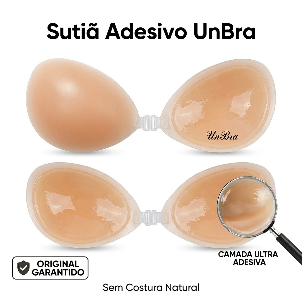 Sutiã de Silicone Unbra Invisivel Sem Alça Original Esteticamente Perfeito Na Roupa UNBRA