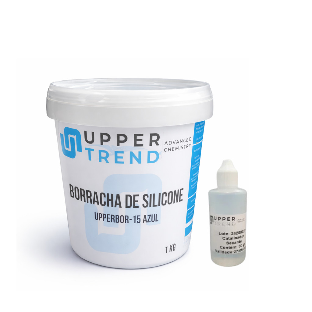 Borracha de Silicone Azul 1 kg+Catalisador 30g Artesanato e Moldagem
