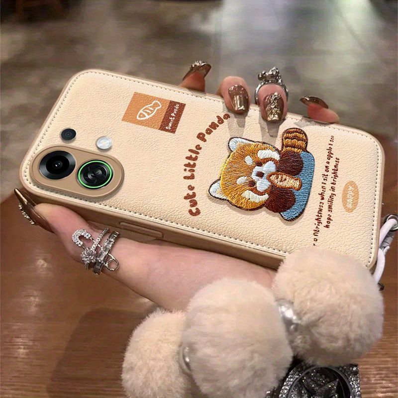 Capa de celular Lazy Raccoon para OPPO K13Turbo, nova capa de pelúcia anti-queda para mulheres, para o outono e inverno.