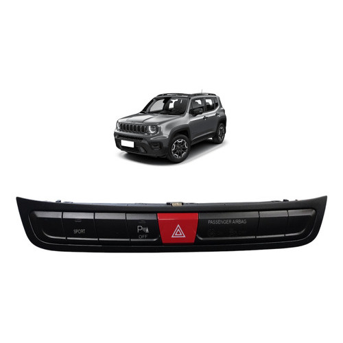 Botão Pisca Alerta Jeep Renegade 2018 2019 2020 Preto