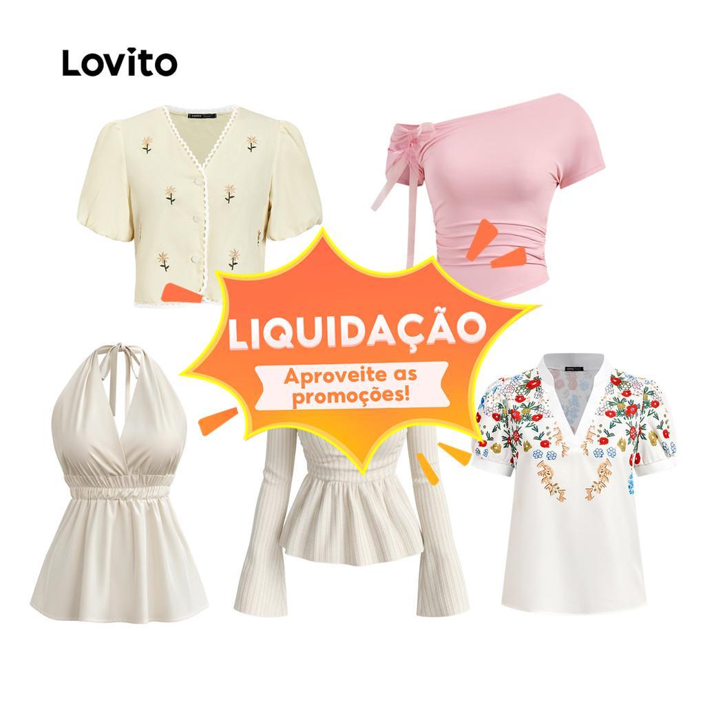 Lovito Special Casual Tops for Women (Size XS) em Oferta na Shopee