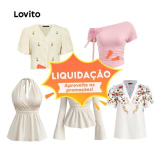 Lovito Special Casual Tops for Women (Size XS) em Oferta na Shopee