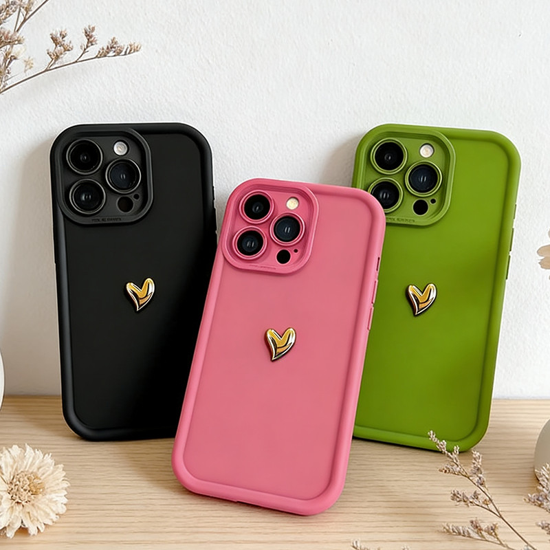 Capa Para Samsung A17 A07 A56 A36 A55 A54 A16 A15 A14 A05S A51 A52 A34 A35 A32 A13 SoftCase Formato De Coração Decoração