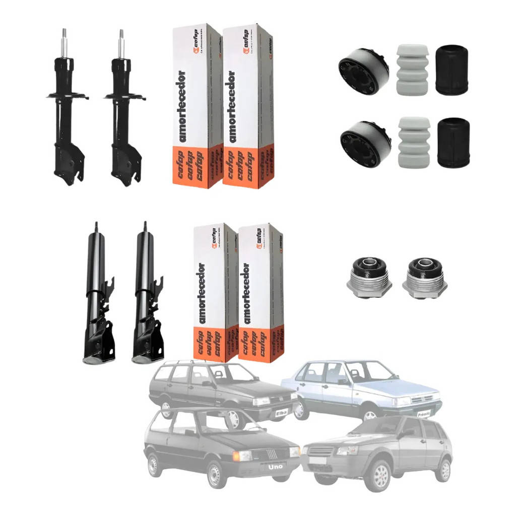 04 Amortecedores Fiat Uno 1989 A 2013 + Kits