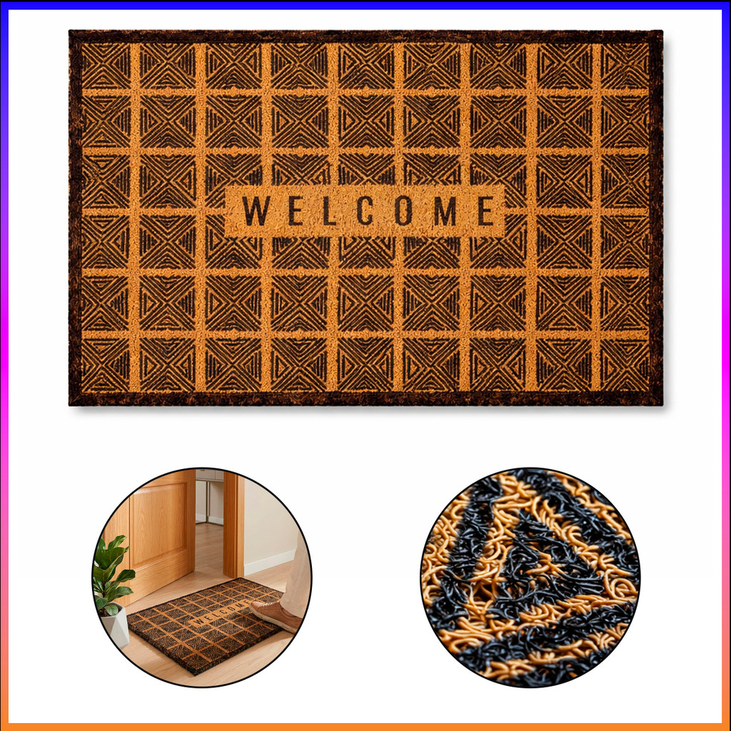 Capacho Vinil Kapazi Welcome Grade 50x80 Antiderrapante