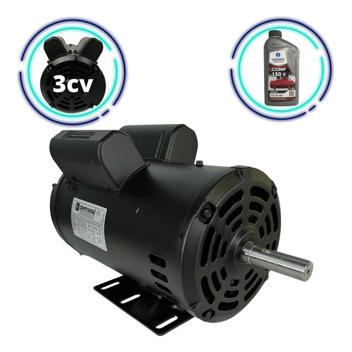 Motor Monofásico 3cv 2 Polos Para Compressor 15 Pés 110/220v IP21 Duplo Capacitor Mercosul Eberle