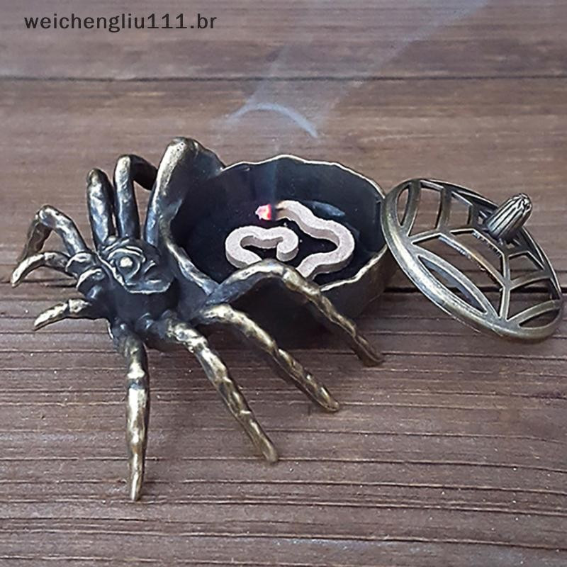 # weicheng Criativo Queimador De Incenso Em Forma De Aranha Utensílios Budistas Arcaico Liga De Cobre Mobiliário Domésti
