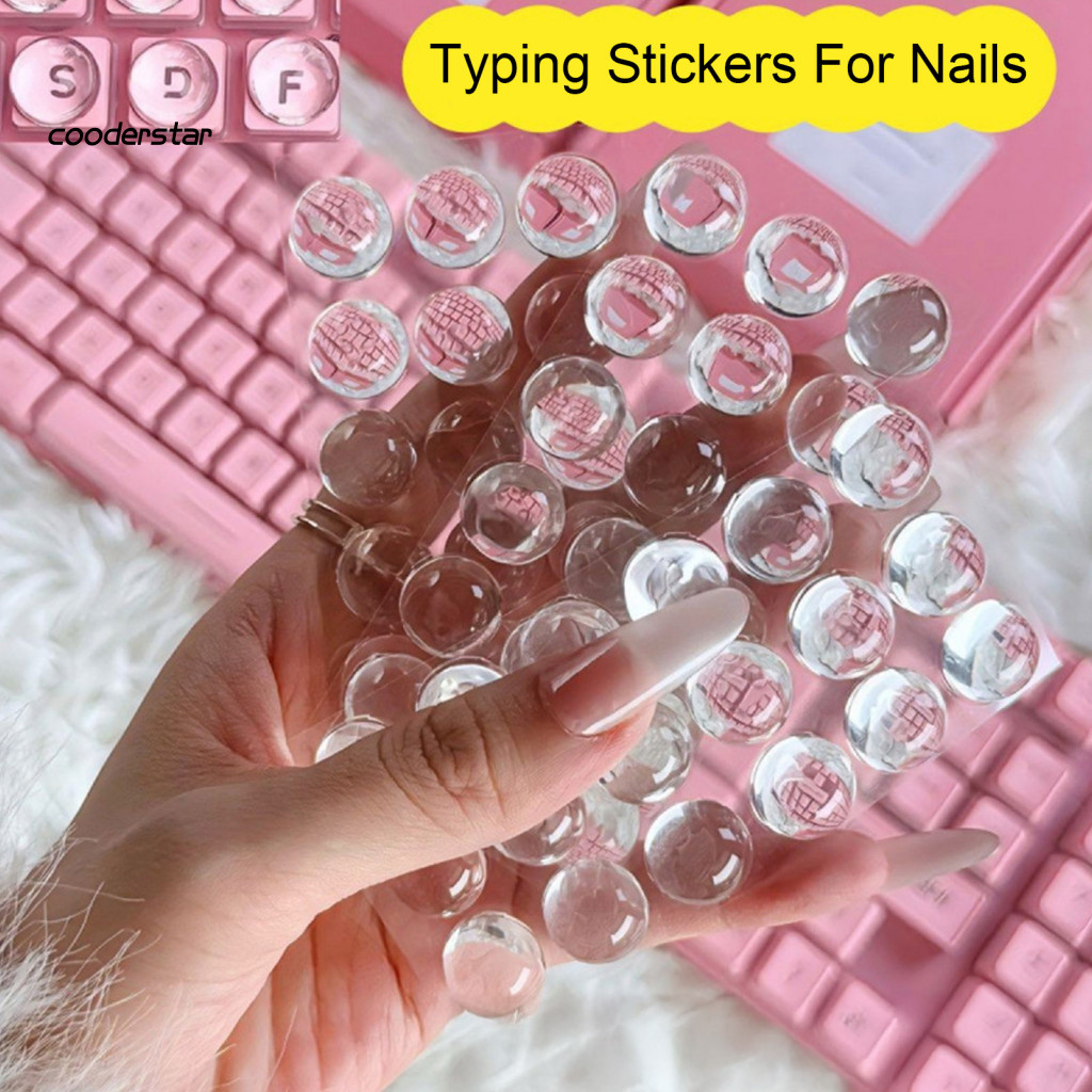Raised Keycap Stickers Ergonomic Keyboard Cover 36/40/64/100pcs Silicone Long Nail Bubble Typing Covers for Laptop Pc Du
