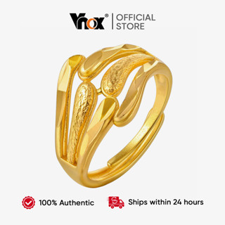 Anel De Abertura Geométrica Vintage Vnox Para Mulheres E Meninas , Anéis Ajustáveis De Flor De Ouro 18K em Oferta na Shopee