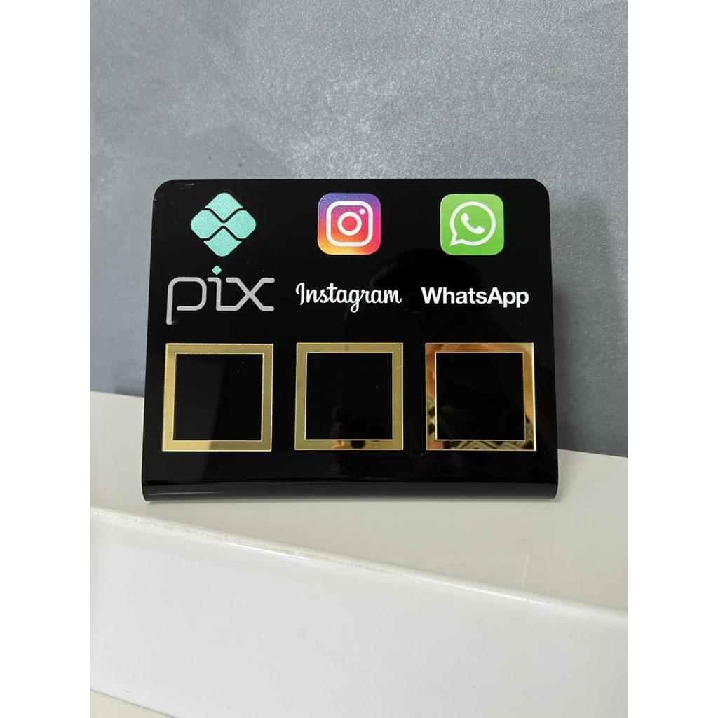 Placa Pix Balcão PIX, Intagram e WhatsApp
