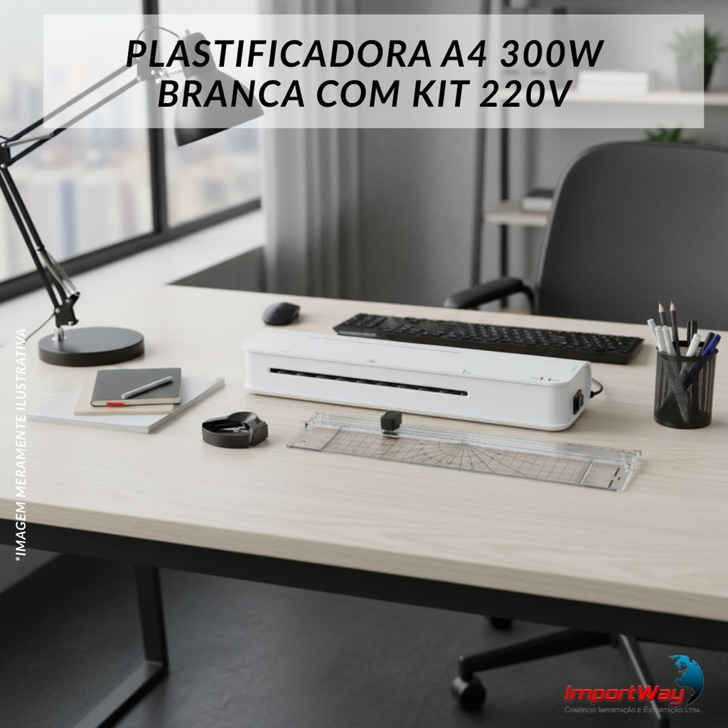Plastificadora Branca A4 300W 220v Com Kit Guilhotina Para Documentos Escritório Escola Casa · foto 2