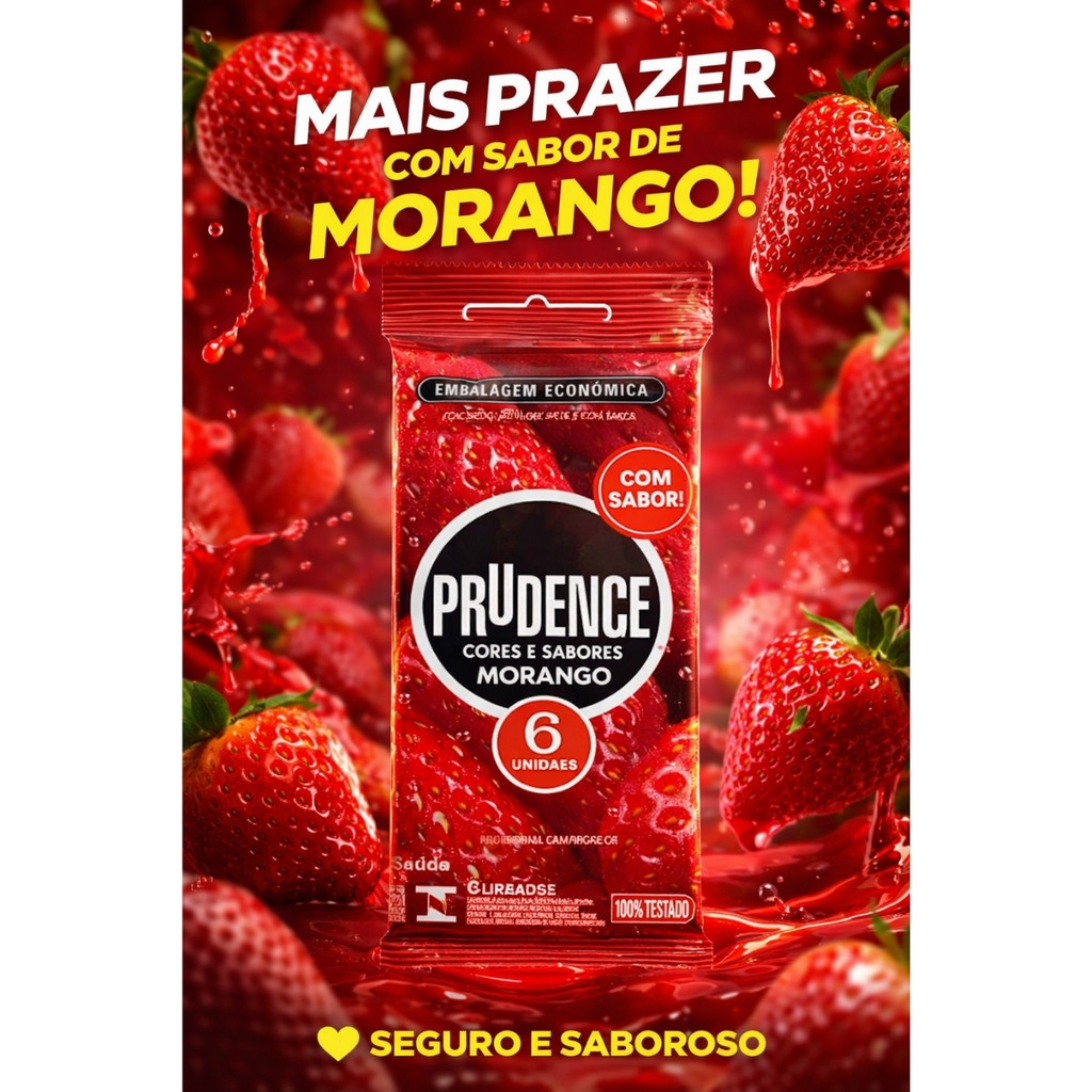 Prazer & Proteção que kabem na sua intimidade: Kit Prudence Morango