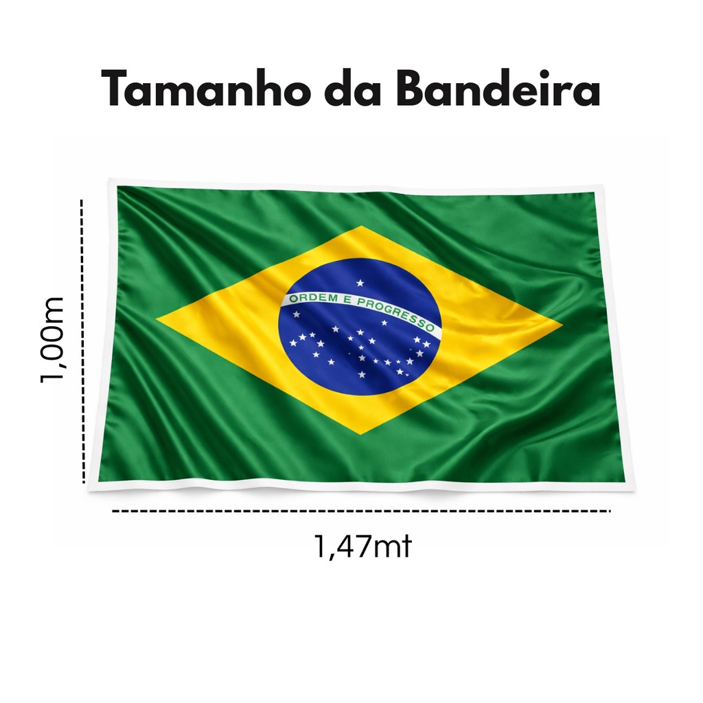 Bandeira do Brasil Grande Tecido de Cetim 1mt x 1,47mt Brilhante Cores Vivas Qualidade Premium