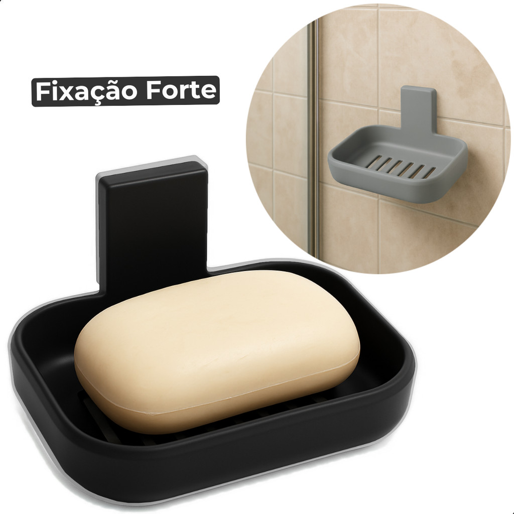 Saboneteira Adesiva Sem Furo Fixação Forte Para Banheiro