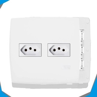 Conjunto 4x4 com tomada dupla 10A + 20A  Amperes com Placa + Suporte Montado Luxo Premium linha Home Blux em Oferta na Shopee