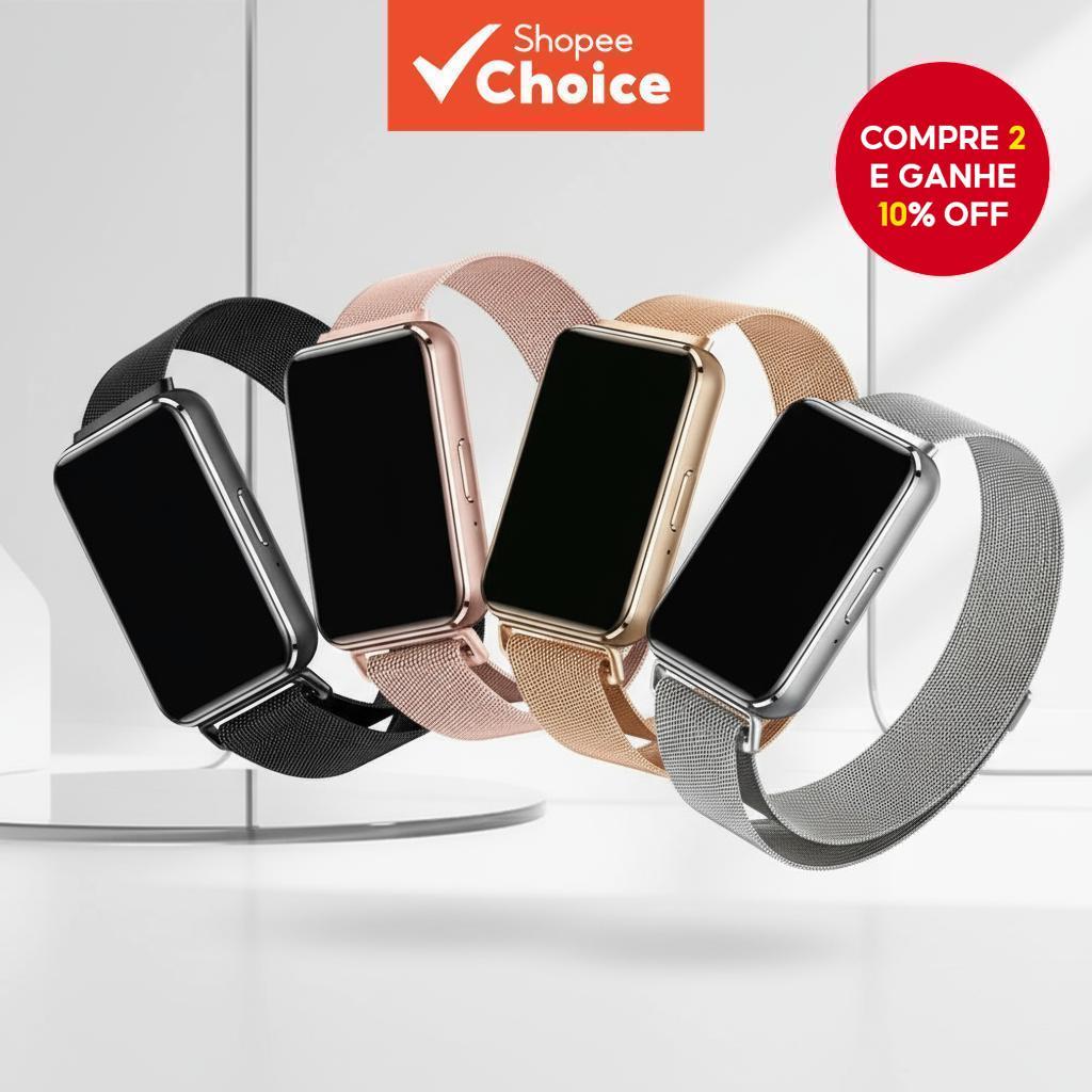 Samsung Galaxy Fit 3 Pulseira Magnética de Aço Inoxidável Milanese
